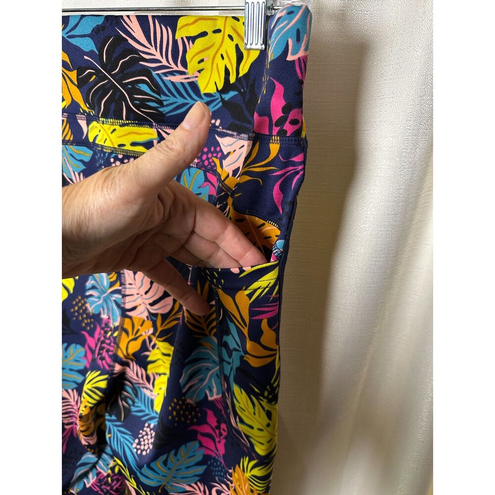 POP Fit Tropical Print Workout Leggings, Women's Size XL, Colorful Activewear - Picture 4 of 9